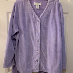 KAREN NEUBURGER LAVENDER VELOUR SLEEPWEAR PJ’S SZ XL 2PC COTTON/POLY